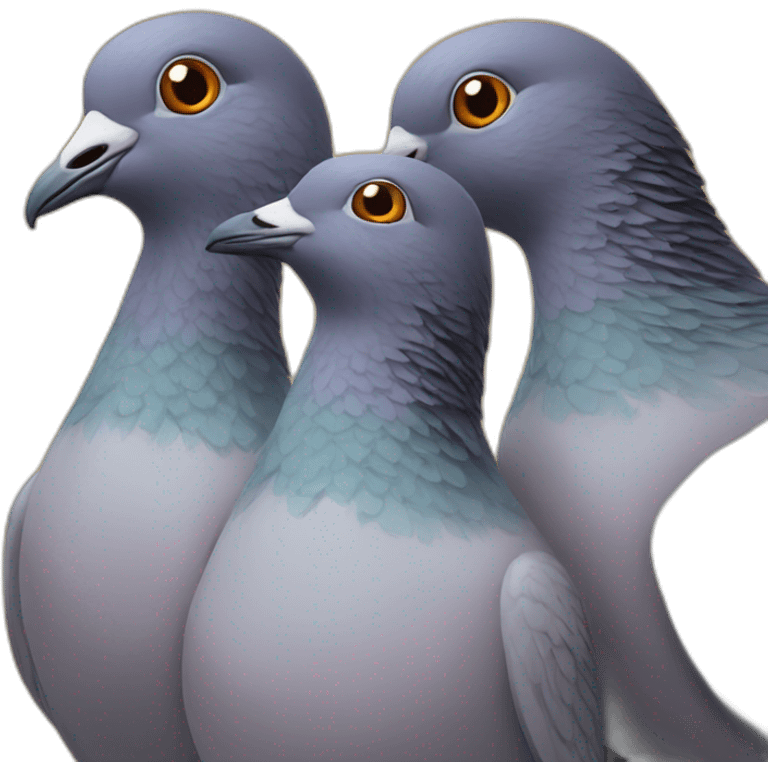 Three-headed pigeon emoji