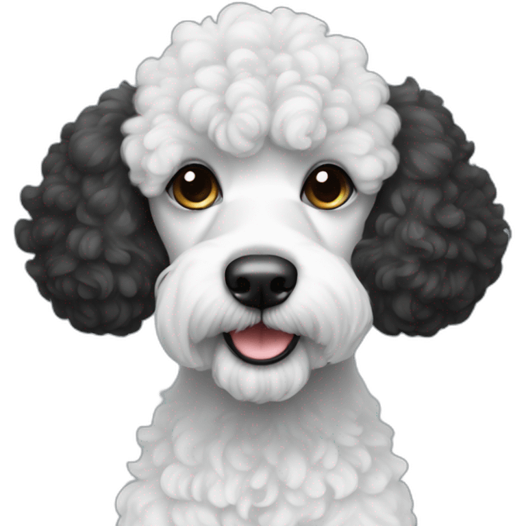 Black and white ear poodle emoji