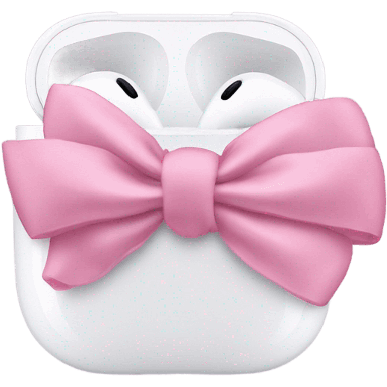 AirPod maxes with pink bows emoji