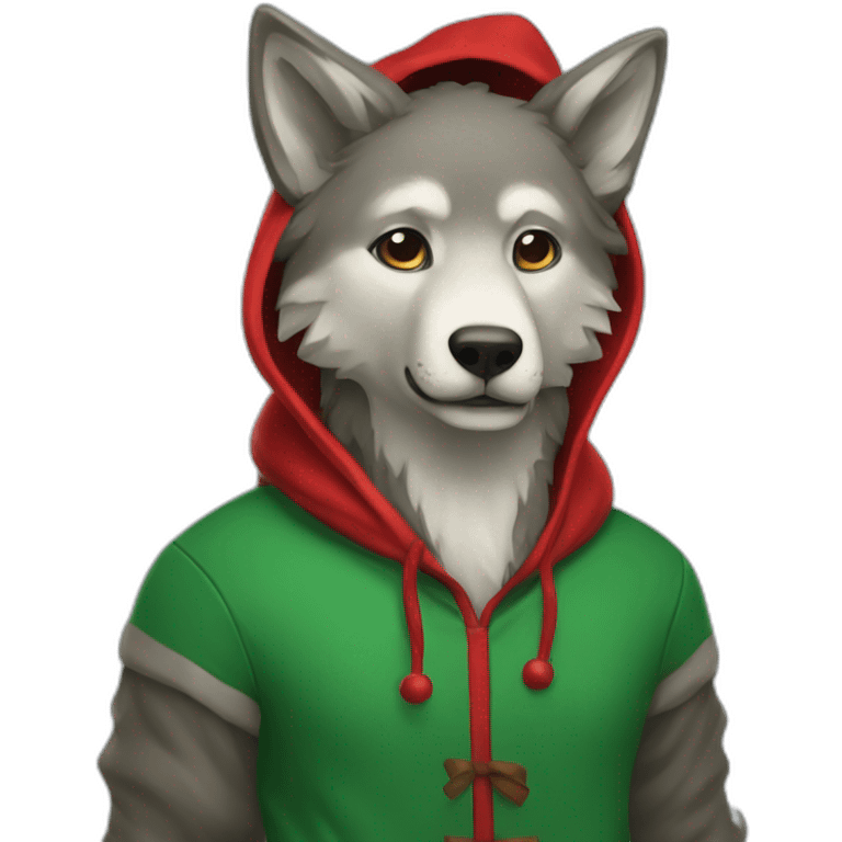 Wulf with Christmas hoody emoji