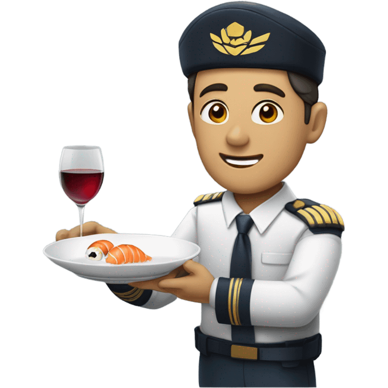 Pilot wale, wine, sushi emoji