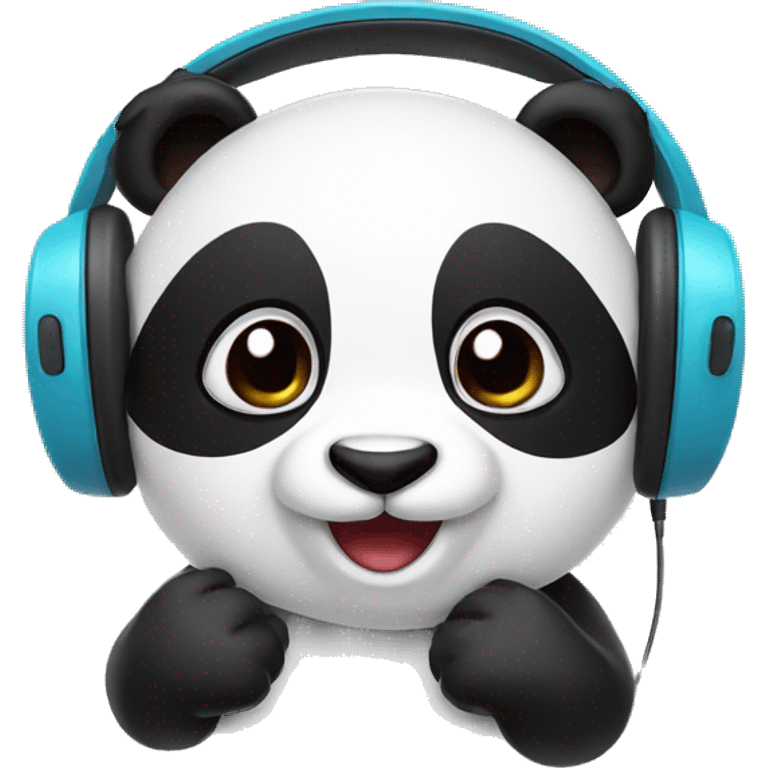 heart Panda with headphones emoji