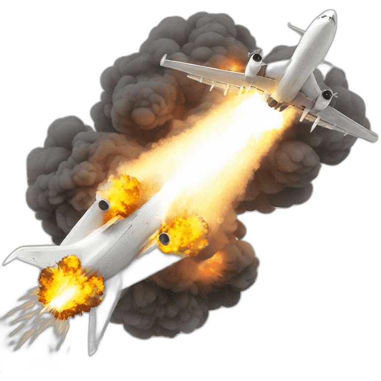 aircraft and explosion emoji