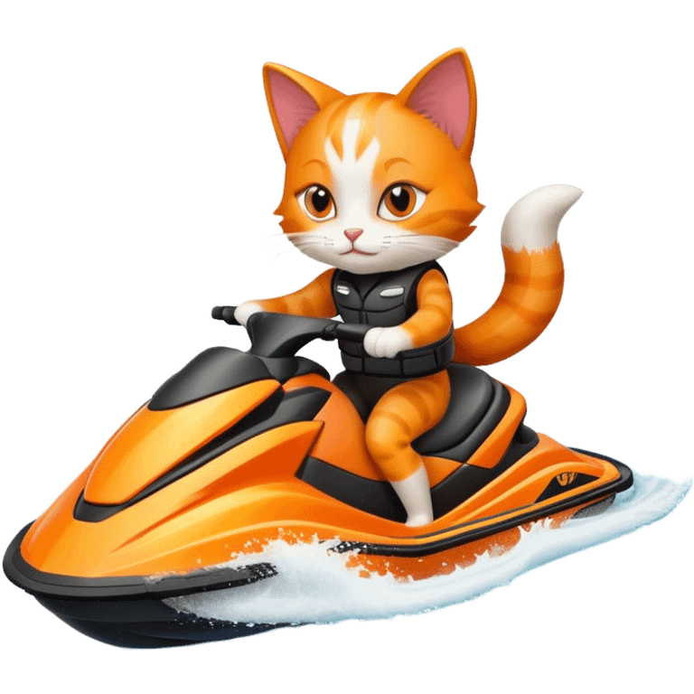 Cat on jet ski emoji