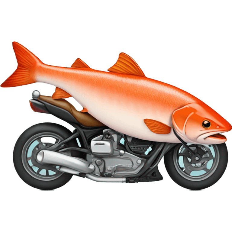 Salmon on a motorcycle  emoji