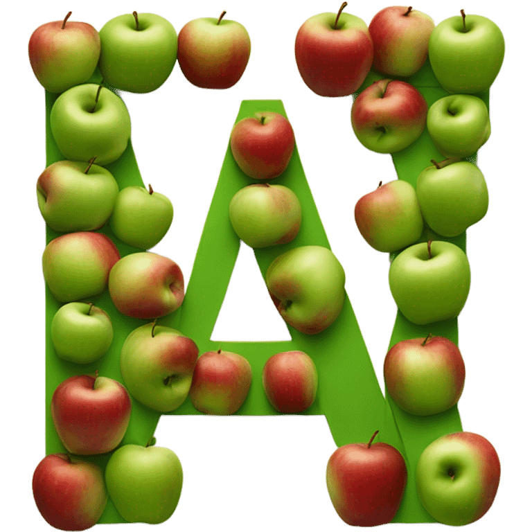 Letter a made out of apples emoji