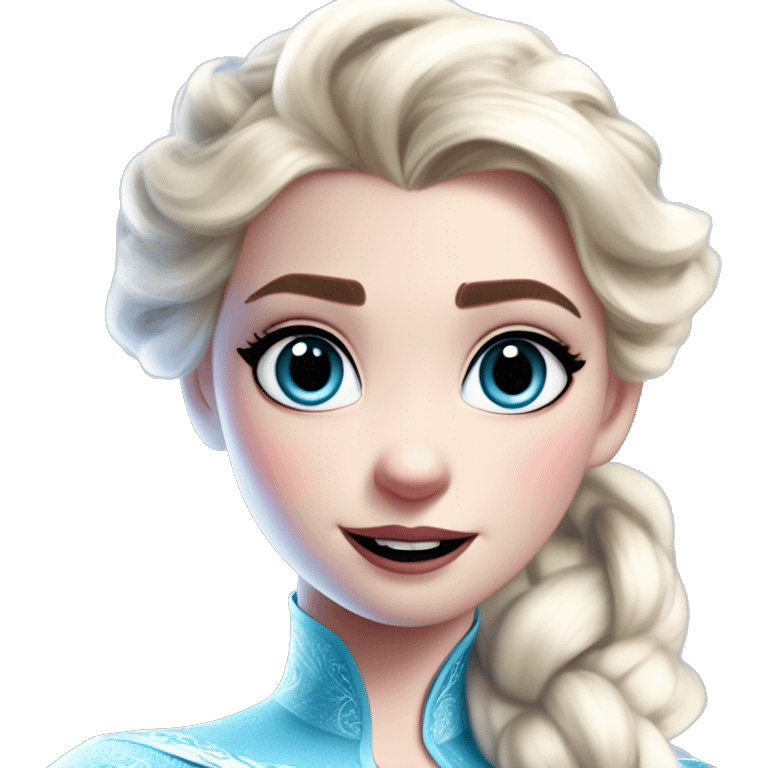 Disney wholesome nerd Elsa in Marvel Avengers style, oil paint, mysterious eyes, intricate lips, masterpiece pose, odd perspective, beautiful, desirable, logical emoji