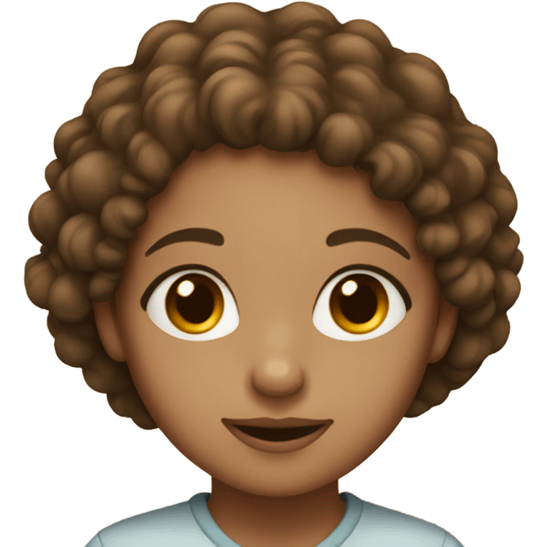 Brown eyed curly hair girl emoji