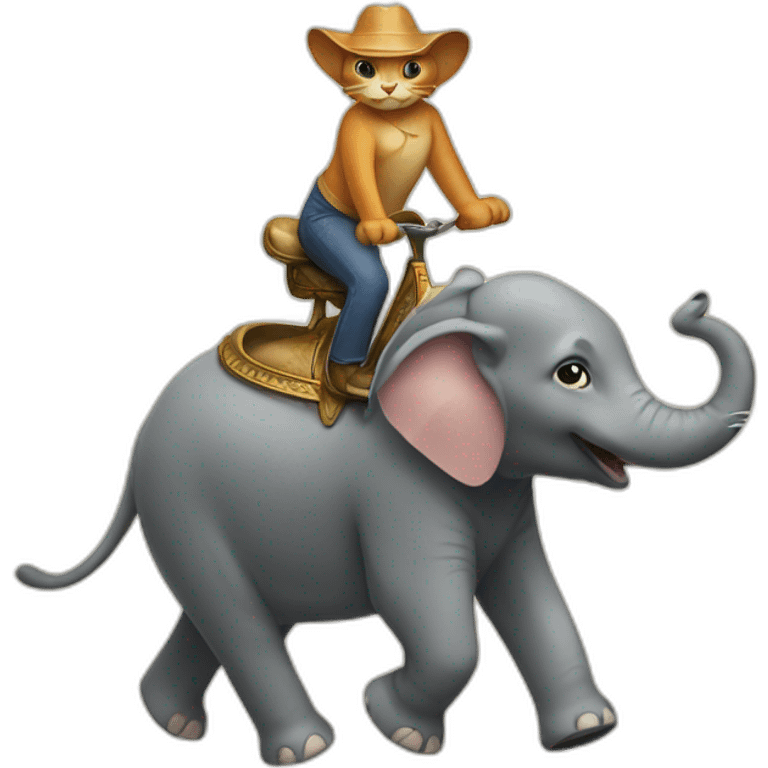 Cat riding on elephant  emoji