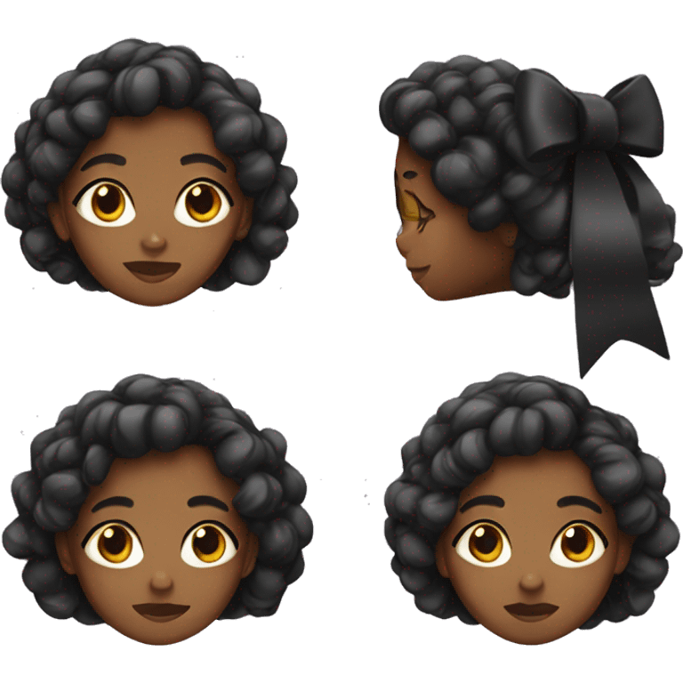 black girl with bow in her hair emoji