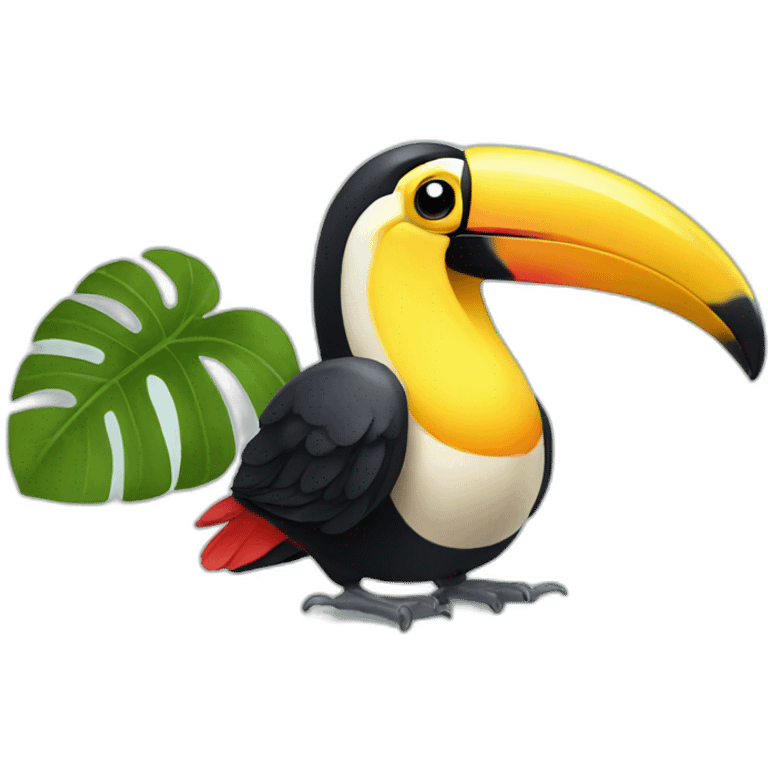 toucan eats banana emoji