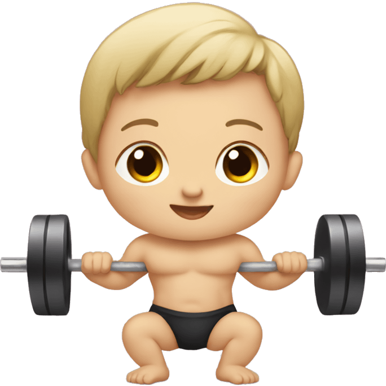 Baby lifting weights emoji