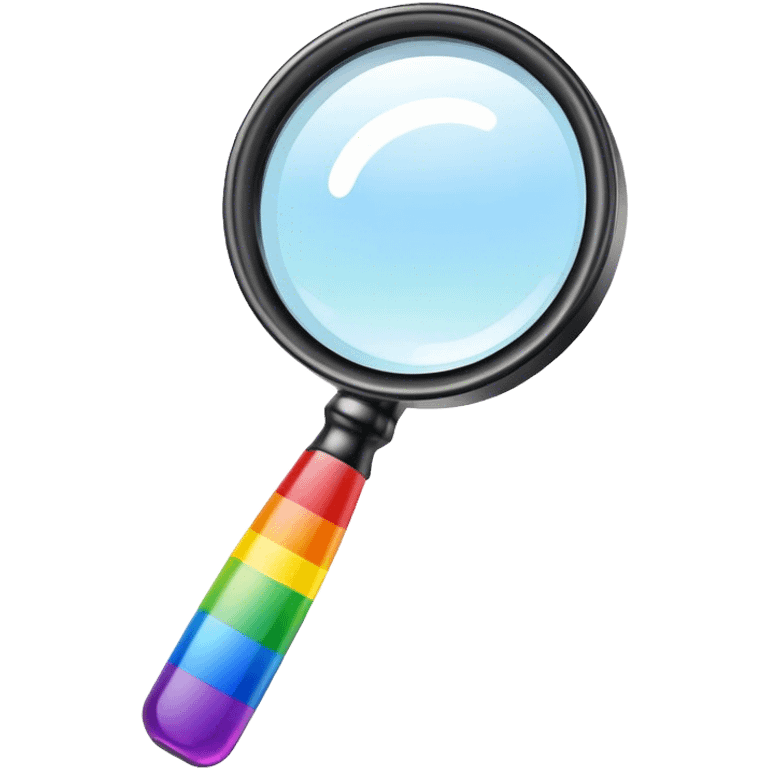 rainbow colored magnifier emoji