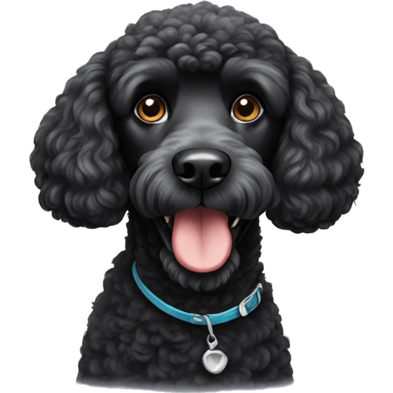 Black poodle large dog  emoji