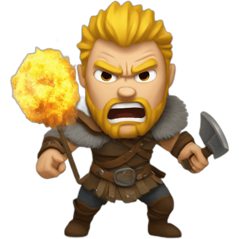 exploding rage viking emoji