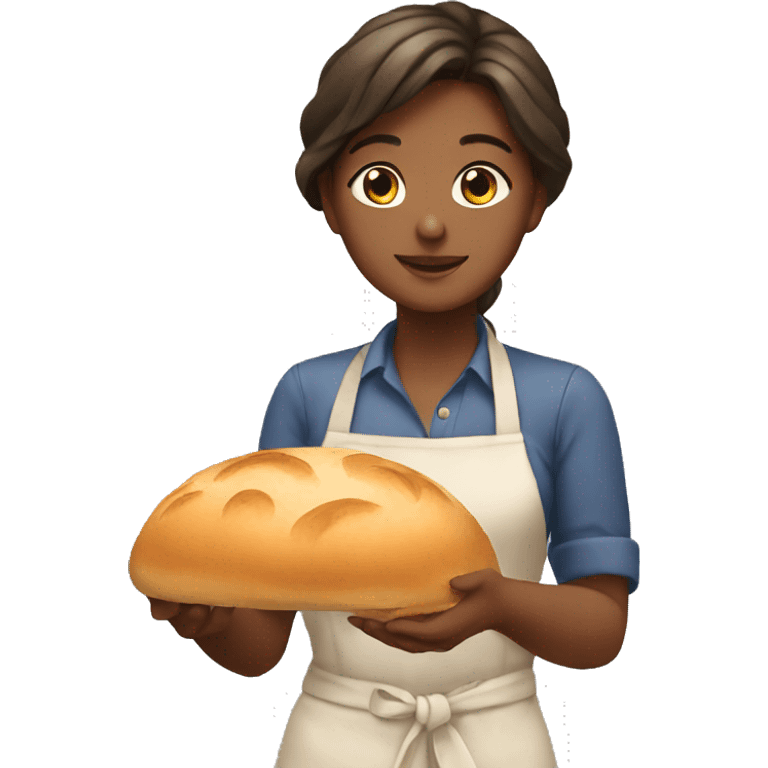 Girl baking bread emoji