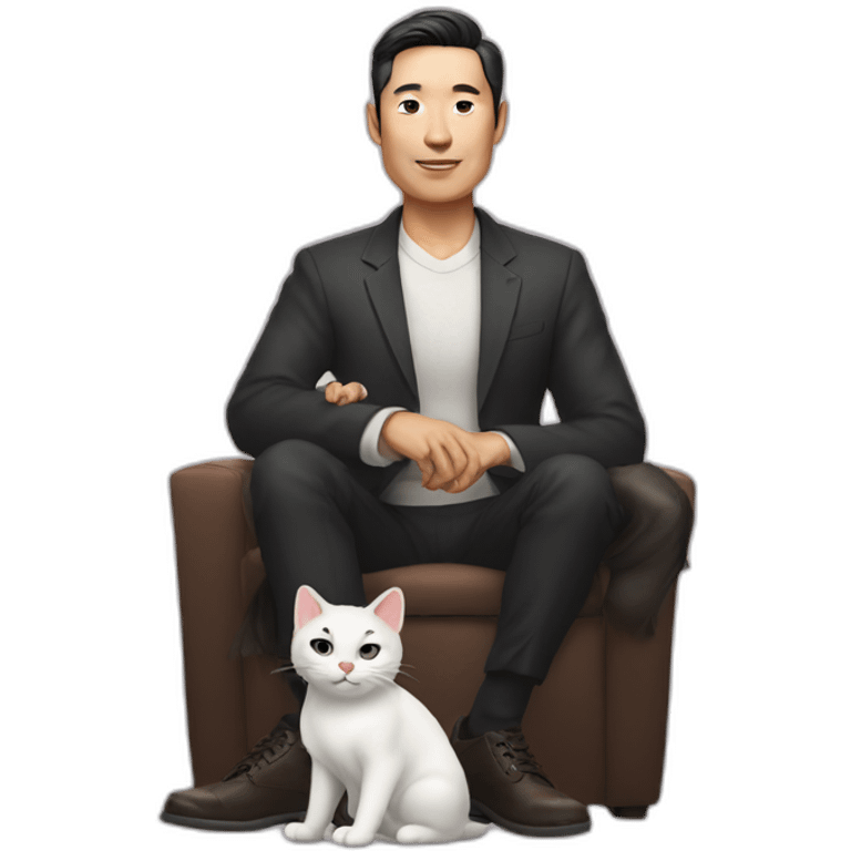 asian richman with cat emoji