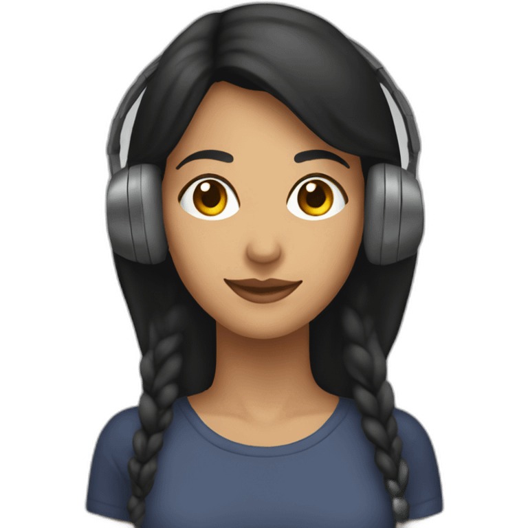 Female latina headphones user emoji