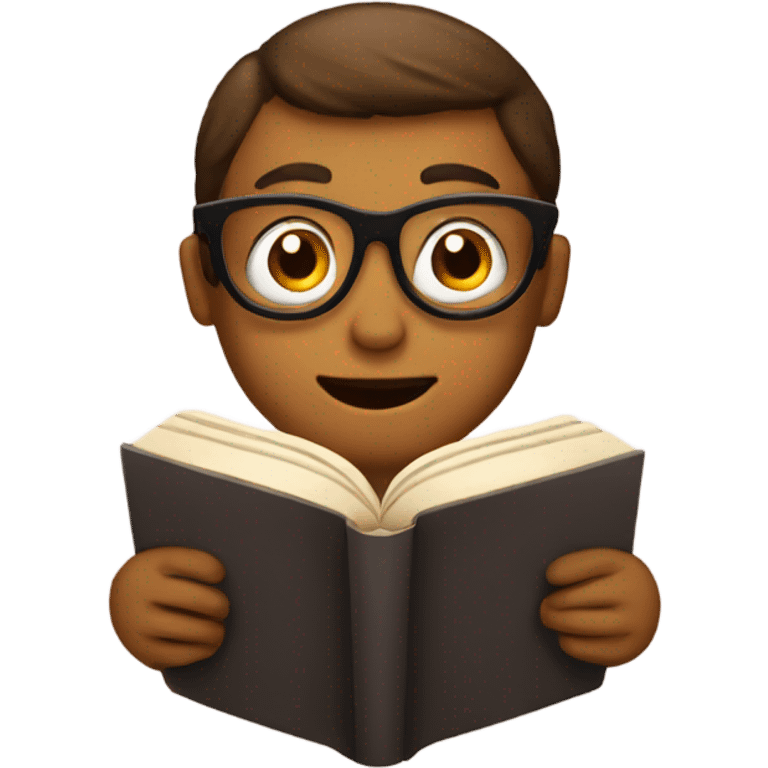 Emoji reading a book emoji