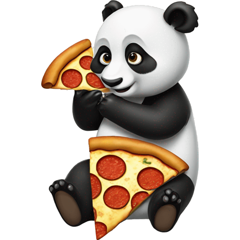 Panda eating pizza emoji