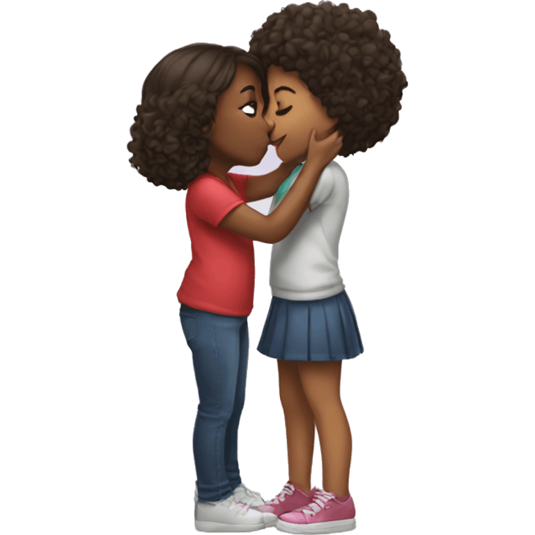 A girl kissing a girl emoji