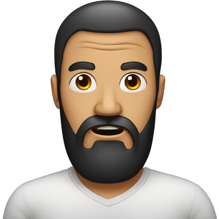 scared man with black beard standing  emoji