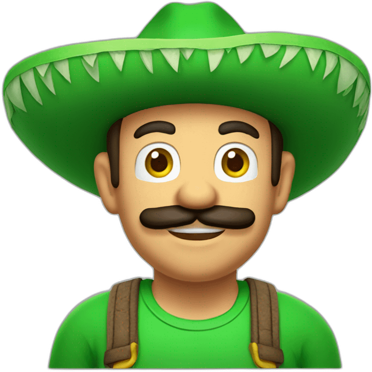 mexican mario with a green hat emoji