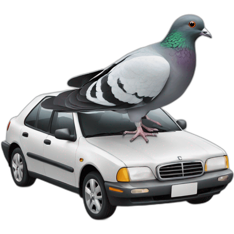 pigeon over a car emoji