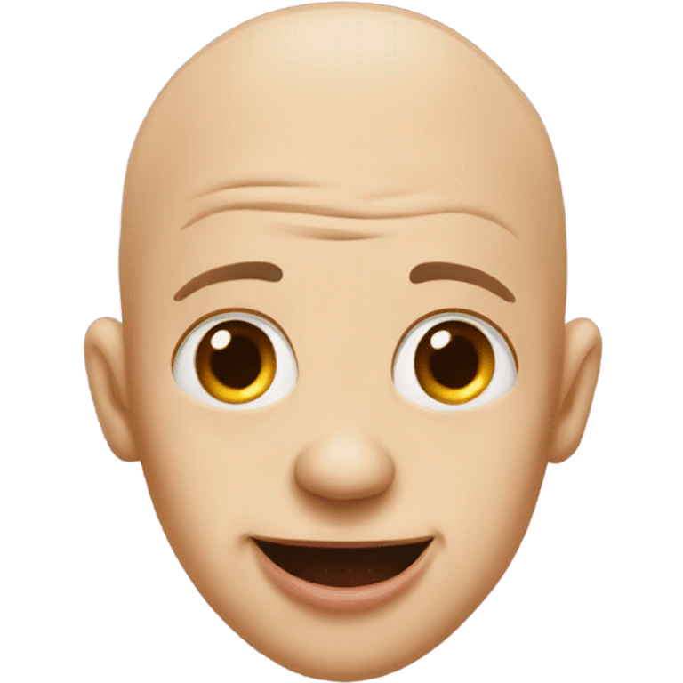 Bald dude sticking his tongue out in a freaky way emoji