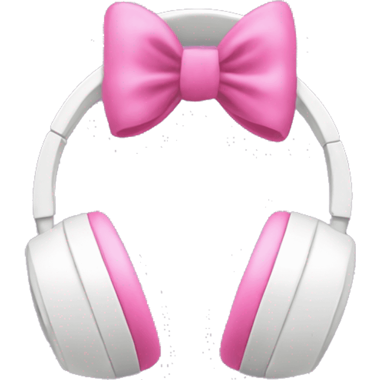 White headphones with pink bow emoji