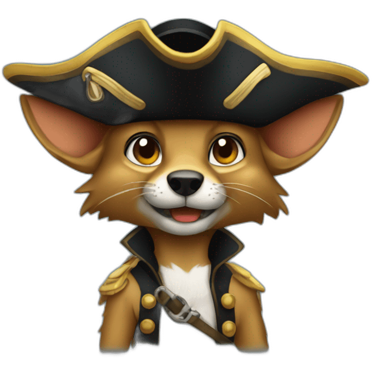 Jackal dressed as pirate emoji