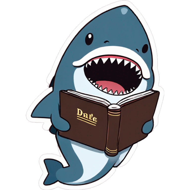 shark as a ballerina with a bible emoji