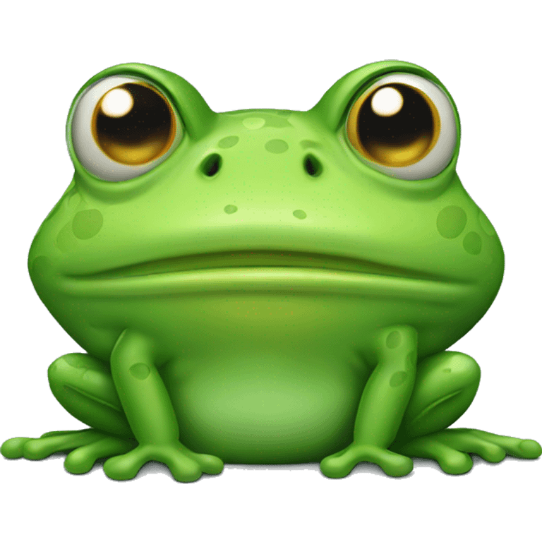 A green frog sad emoji