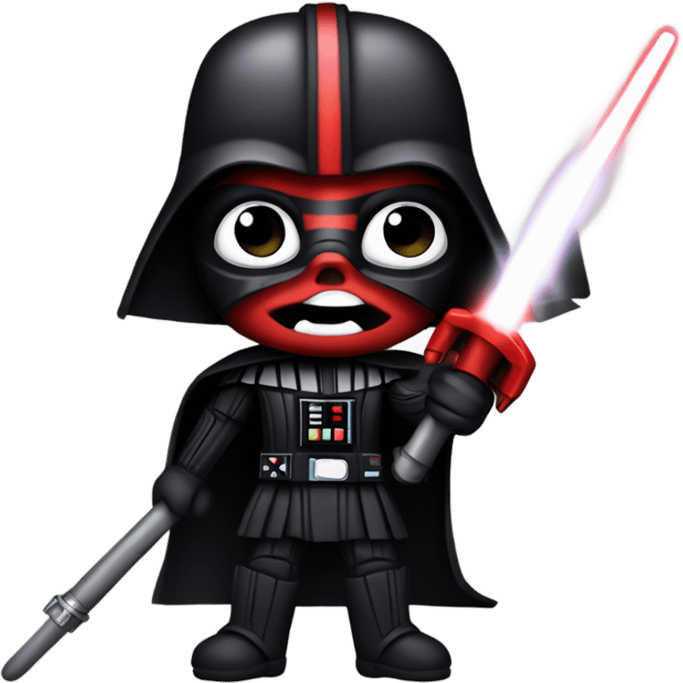 Darth Vader with a saber staff like Darth maul has emoji