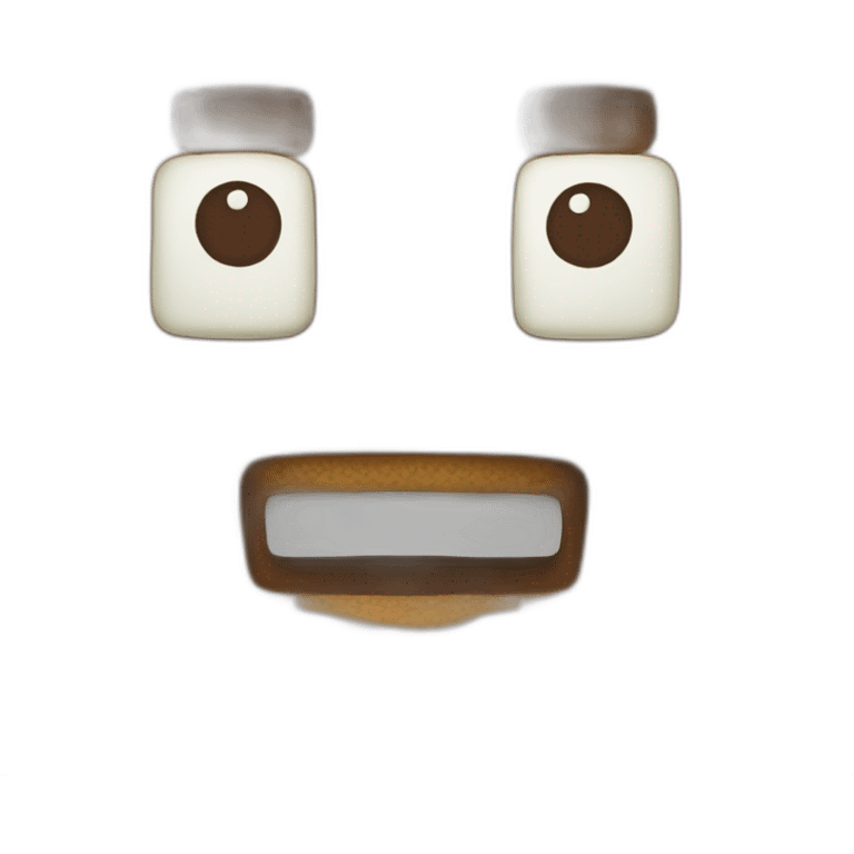 a minecraft gingerbread man dumb head with white small eyes (no pupils, only white chocolate eyes) emoji