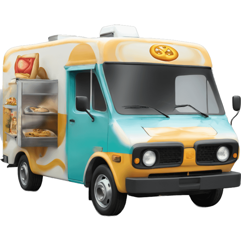 Toyota 86 shaped 1973 food truck, real look emoji