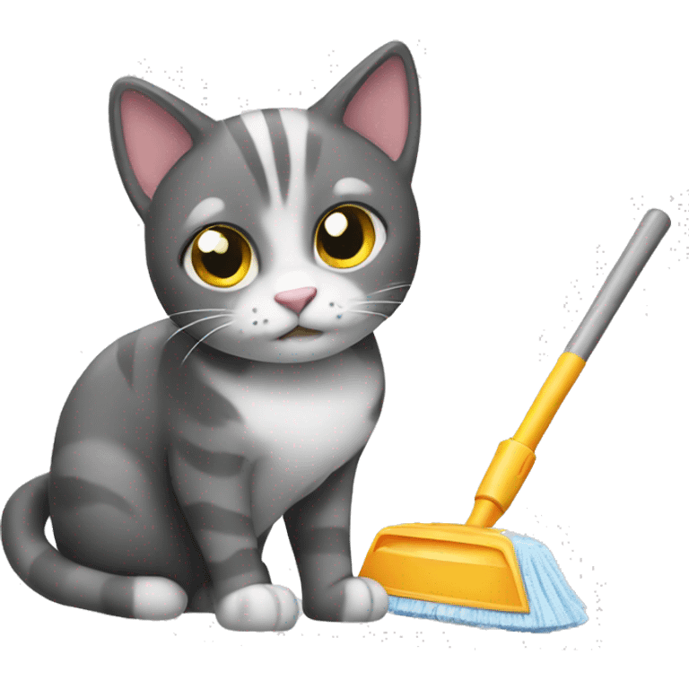 cleaning cat emoji