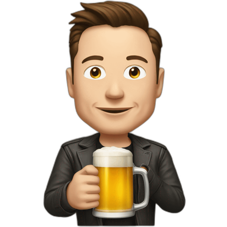 elon musk with beer emoji