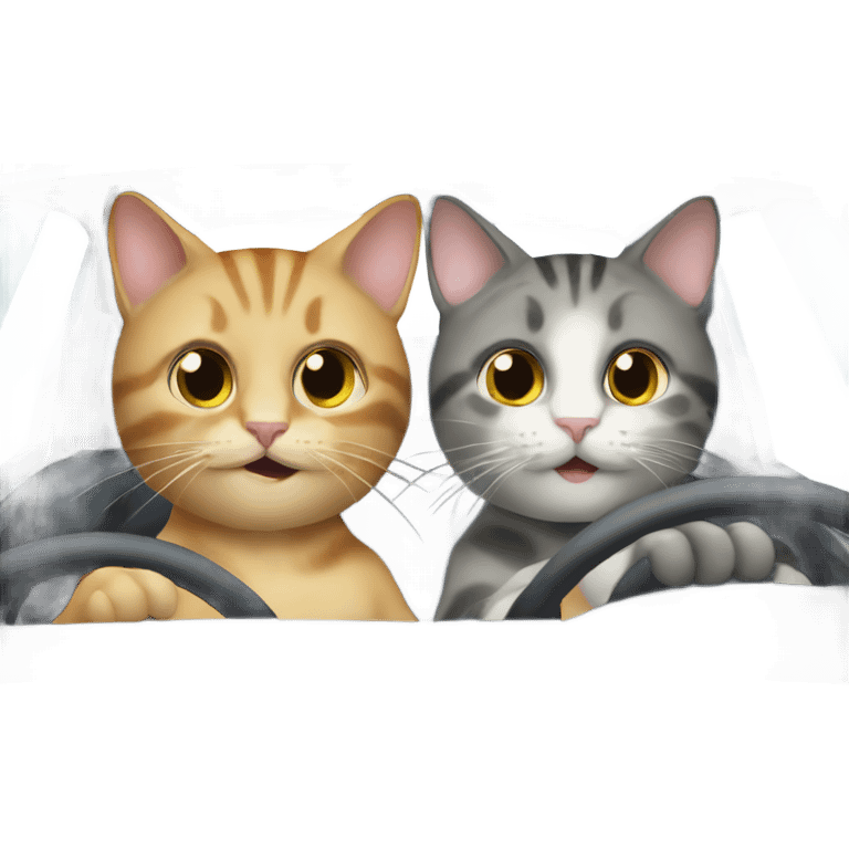 2 Cats in a car emoji