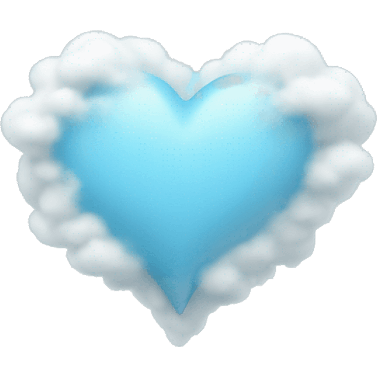 Light blue heart with clouds emoji