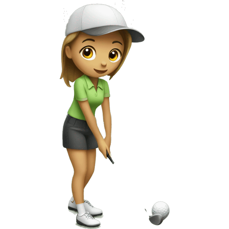 Girl playing golf emoji