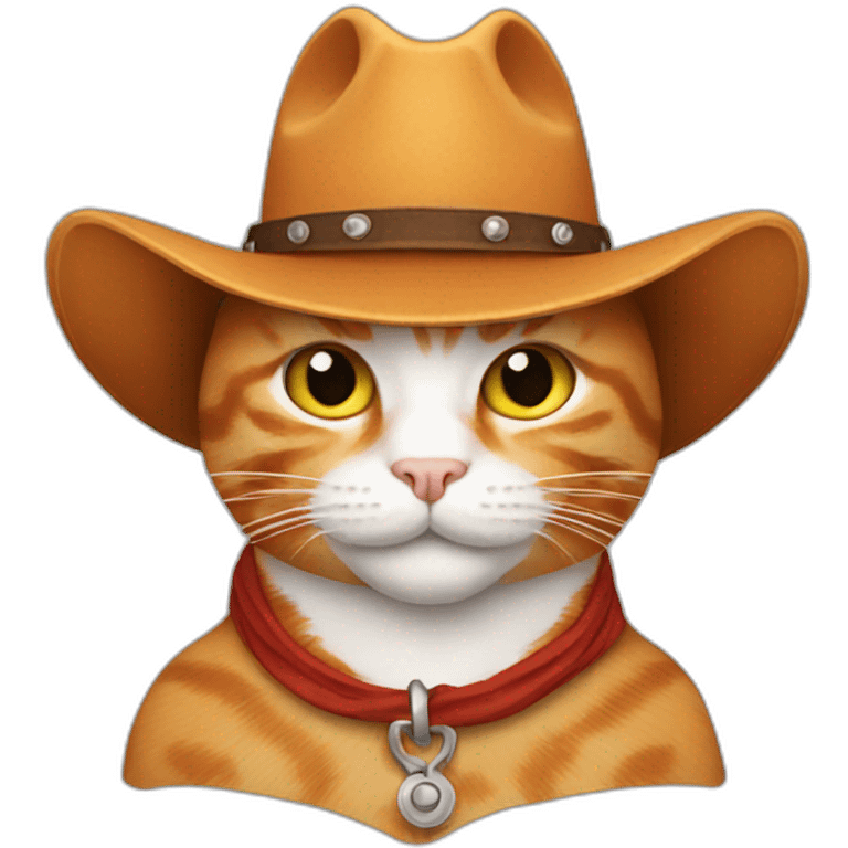 Ginger cat wearing cowboy hat emoji