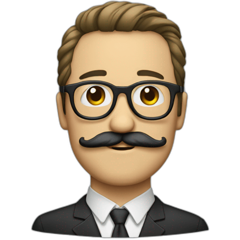 man with a mustache and beard with a pair of glasses emoji