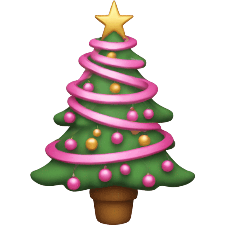 Pink Christmas tree emoji