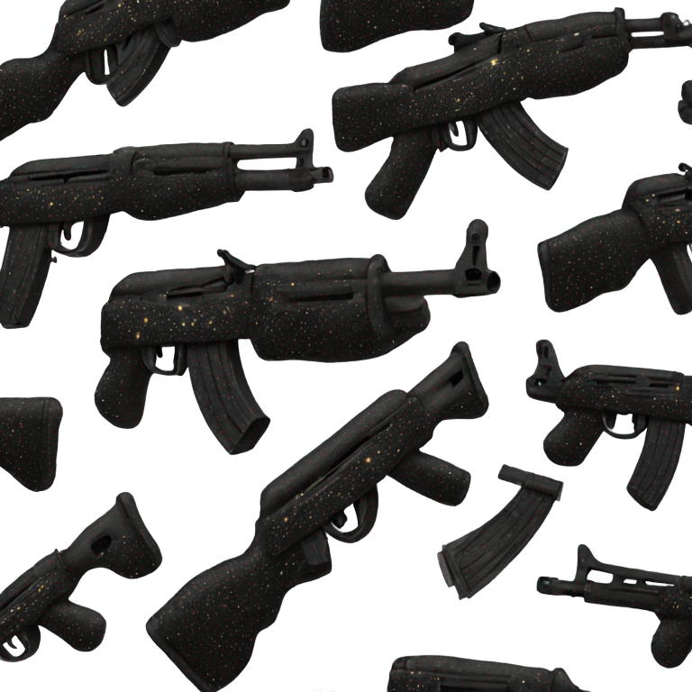 All black AK47 with glitter on it  emoji