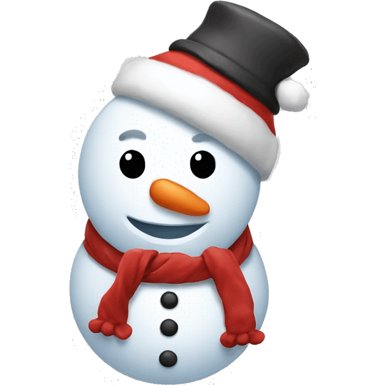 Snowman with Santa hat emoji