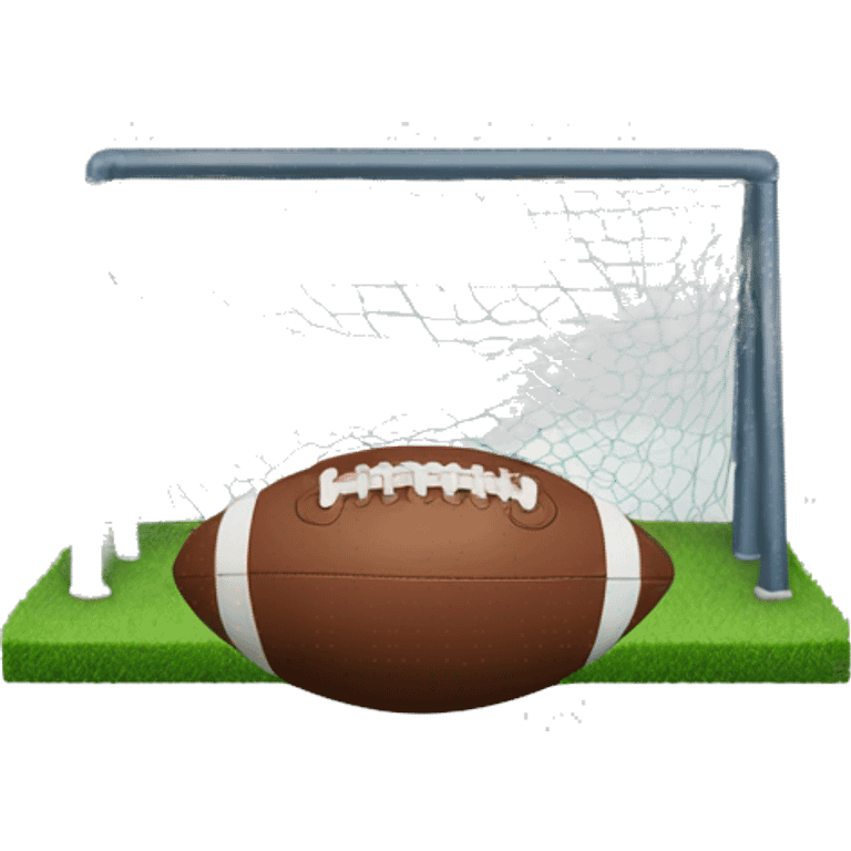 American Football goalposts with american football going through them emoji