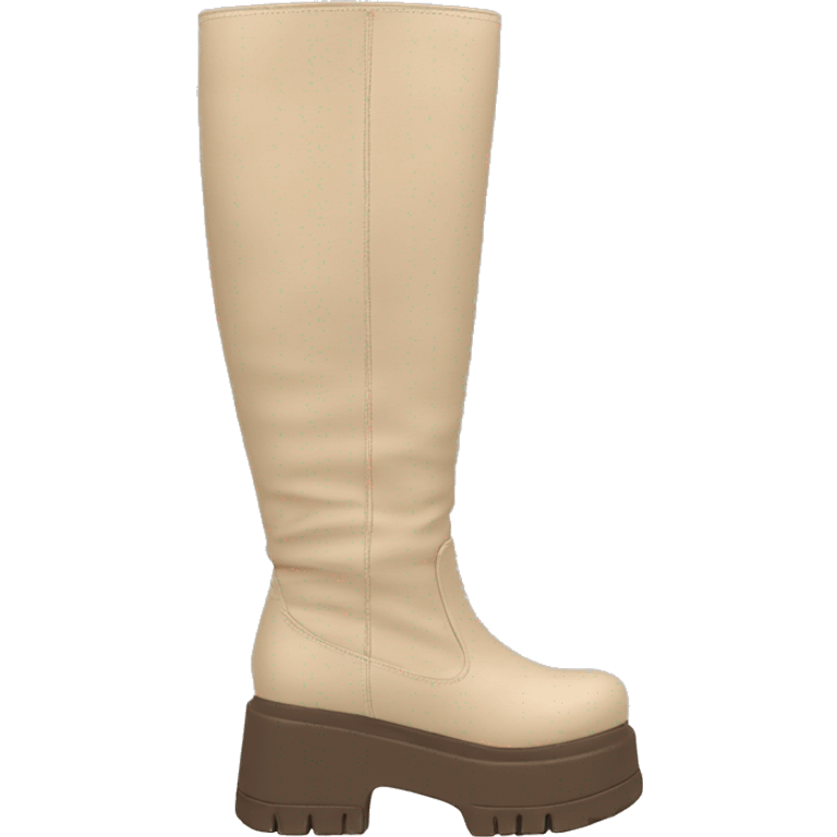 beige chunky knee high boot emoji