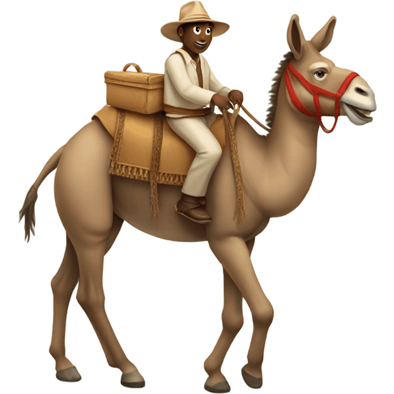 Donkey riding a camel emoji