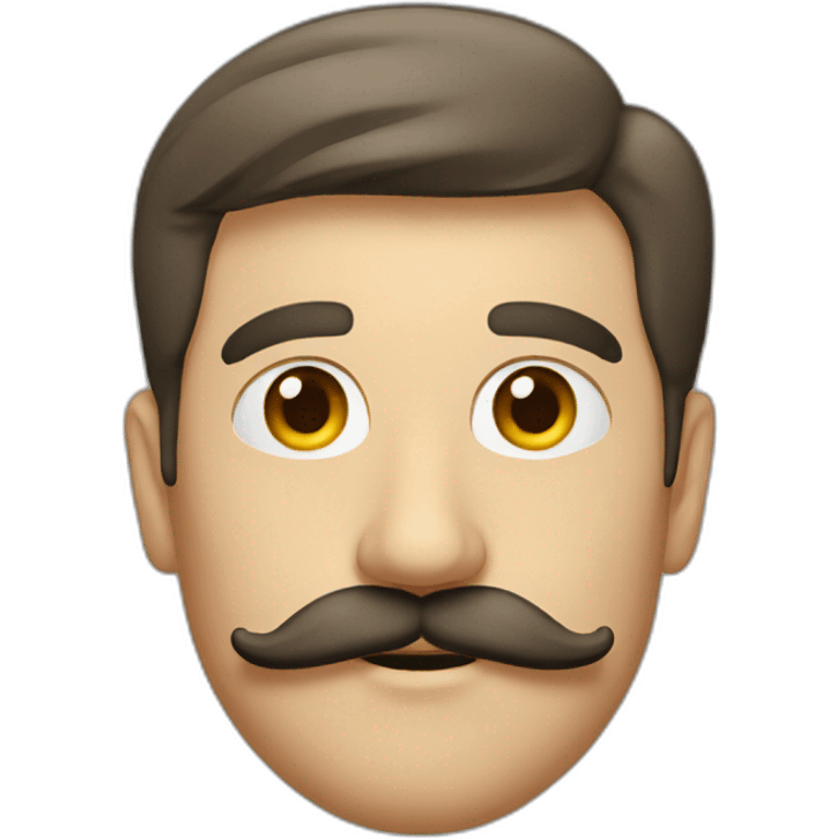 Guy with mustache at mac emoji